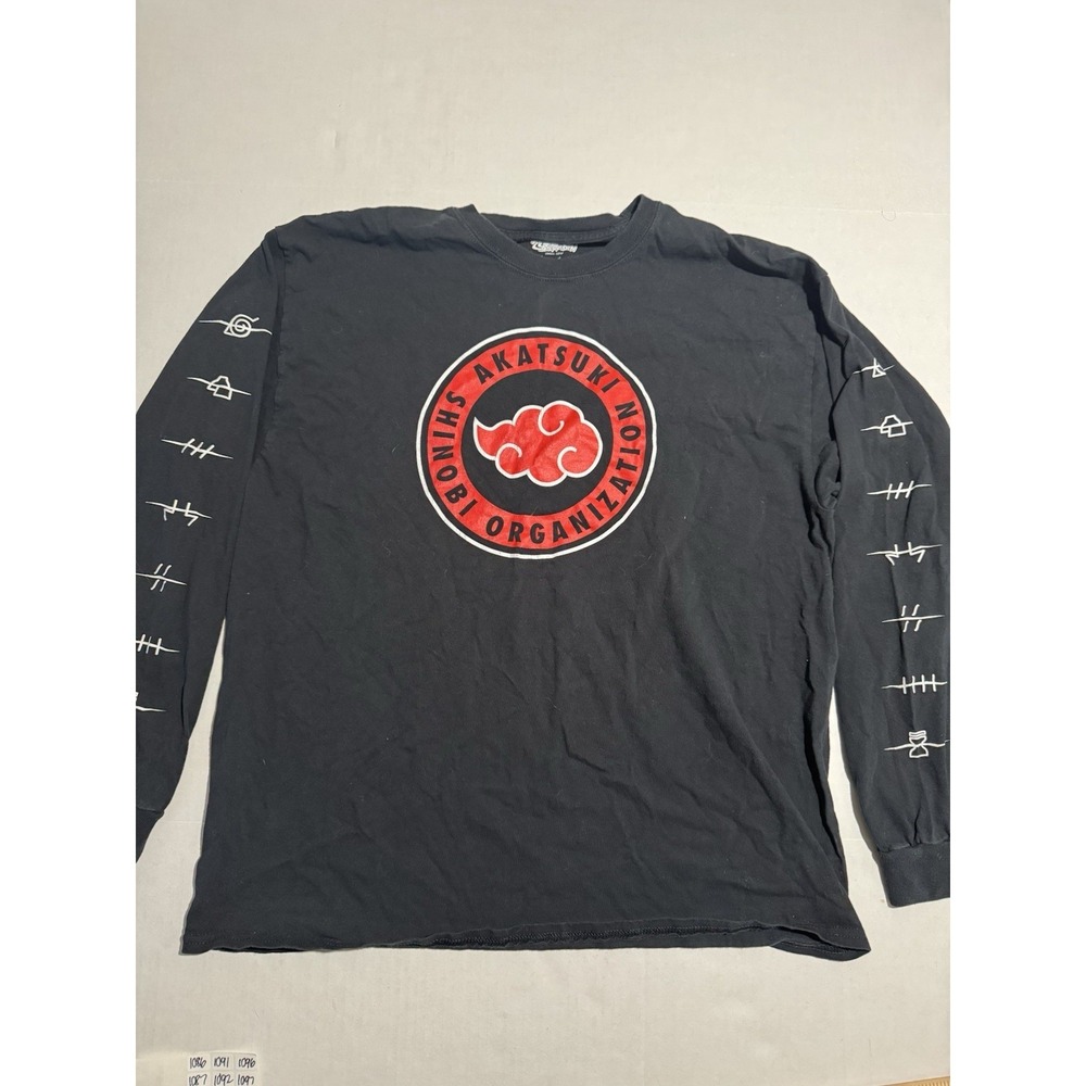 Naruto Shippuden 20th Anniversary, Anime,Black LS Tee, Men's XL T-shirt
